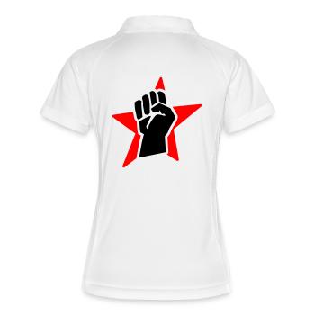 revolution fist (for black shirts) - Frauen Polo atmungsaktiv - Weiß/Navy - Hinten