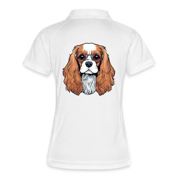 cavalier King Charles, chien, chien mignon - Polo respirant Femme - blanc/marine - Dos