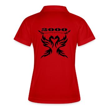 Silhouettes des ailes noires 2000 - Polo respirant Femme - blanc/marine - Dos