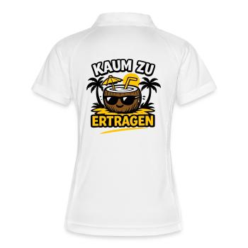 Kokosnuss Strandheld  - Frauen Polo atmungsaktiv - Weiß/Navy - Hinten