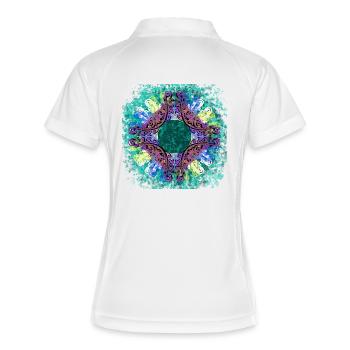 Mandala moderne 1 - Polo respirant Femme - blanc/marine - Dos