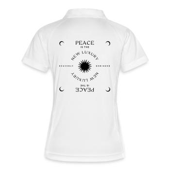 Peace is the new Luxury - Frauen Polo atmungsaktiv - Weiß/Navy - Hinten