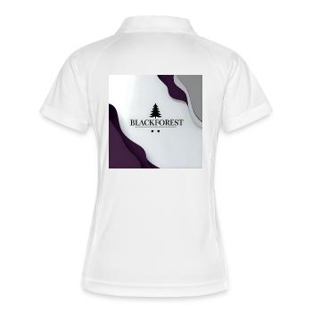 Blackforest Baum Logo Kontrast - Frauen Polo atmungsaktiv - Weiß/Navy - Hinten