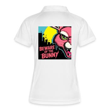 Avertissement du lapin – Pop Art - Polo respirant Femme - blanc/marine - Dos