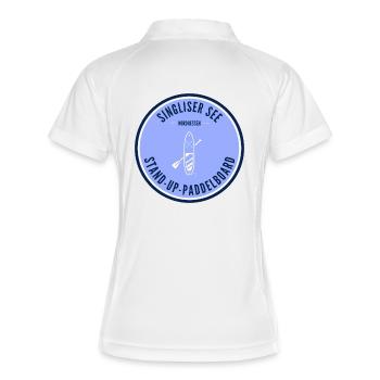 Singliser See Stand-Up-Paddleboard - Frauen Polo atmungsaktiv - Weiß/Navy - Hinten