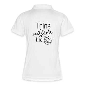 Ideenkiste - Think outside ... - Frauen Polo atmungsaktiv - Weiß/Navy - Hinten