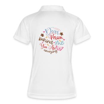 To the person behind me Dear person behind me - Women's Polo breathable - white/navy - Back