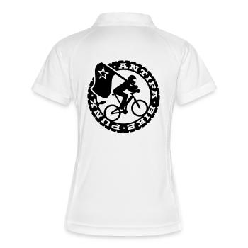 Antifa Bike Punks - Frauen Polo atmungsaktiv - Weiß/Navy - Hinten