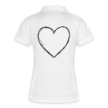 Coeur amour symbole cadeau anniversaire amitie - Polo respirant Femme - blanc/marine - Dos