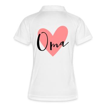 Cadeau d'amour coeur grand-maman - Polo respirant Femme - blanc/marine - Dos