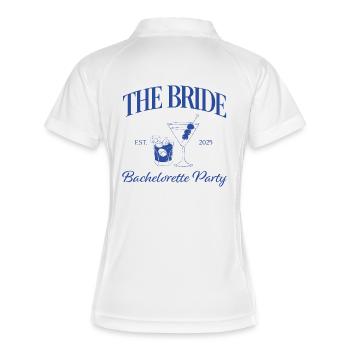 The Bride | Bachelorette Party - Frauen Polo atmungsaktiv - Weiß/Navy - Hinten
