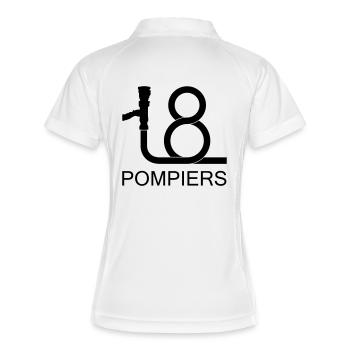 lance_18_2 - Polo respirant Femme - blanc/marine - Dos