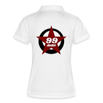Étoile avec 99 - Polo respirant Femme - blanc/marine - Dos