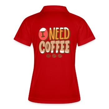café, fan de café, grain de café - Polo respirant Femme - blanc/marine - Dos