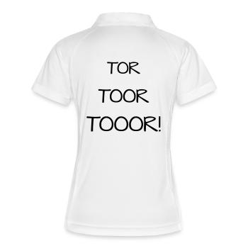 TOR TOOR TOOOR! Fußball Fan Meisterschaft Spiel - Frauen Polo atmungsaktiv - Weiß/Navy - Hinten