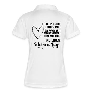 An Die Person Hinter Mir Liebe Person Hinter Mir - Frauen Polo atmungsaktiv - Weiß/Navy - Hinten