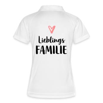 Familie Lieblingsfamilie Liebe Herz Geschenk - Frauen Polo atmungsaktiv - Weiß/Navy - Hinten