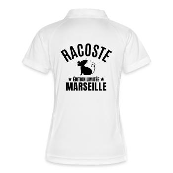Marseille, Marseille humour, Marseillais - Polo respirant Femme - blanc/marine - Dos