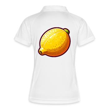 Zitrone Pop Art Gelb - Frauen Polo atmungsaktiv - Weiß/Navy - Hinten