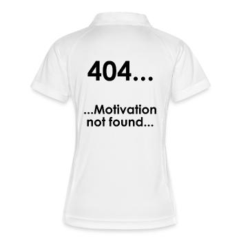 Unispruch "Error404" Student Geschenk, Studenten - Frauen Polo atmungsaktiv - Weiß/Navy - Hinten