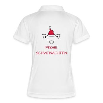 Merry Christmas Pig I Merry Schweinachten - Women's Polo breathable - white/navy - Back