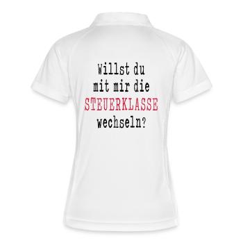 Demande de mariage demande d'engagement mariage petite amie - Polo respirant Femme - blanc/marine - Dos