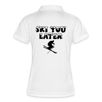 Ski You Later Schi und Wintersport Design - Frauen Polo atmungsaktiv - Weiß/Navy - Hinten