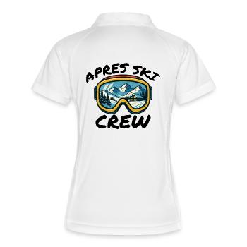 Apres Ski Crew Skibrille Party Style - Frauen Polo atmungsaktiv - Weiß/Navy - Hinten