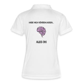 Habe mich röntgen lassen... Alles ok! Gehirn Witz - Frauen Polo atmungsaktiv - Weiß/Navy - Hinten