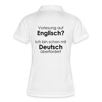 University Saying "Lecture on Eng" Gift, Students - Women's Polo breathable - white/navy - Back