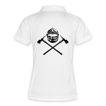 casque_pompier_deux haches - Polo respirant Femme - blanc/marine - Dos