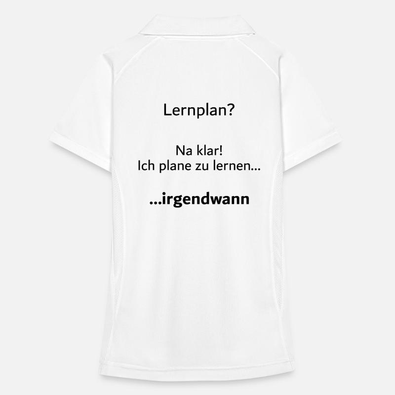 University saying "Learning plan?" Student Gift, Students Women's Polo breathable