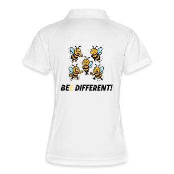 BEE DIFFERENT! - Frauen Polo atmungsaktiv - Weiß/Navy - Hinten