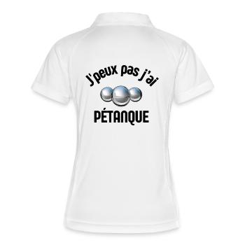 pétanque, fan de pétanque, bouliste - Polo respirant Femme - blanc/marine - Dos