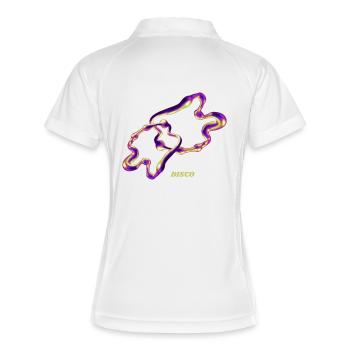 Retro Disco Blob – Art liquide abstrait au néon - Polo respirant Femme - blanc/marine - Dos