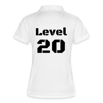 Level 20 - Frauen Polo atmungsaktiv - Weiß/Navy - Hinten