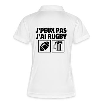 rugby, rugby sport, rugby humour - Polo respirant Femme - blanc/marine - Dos