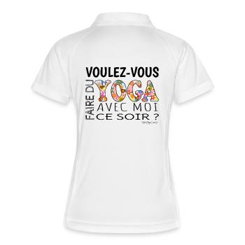 Voulez-vous faire du YOGA avec moi ce soir - Polo respirant Femme - blanc/marine - Dos