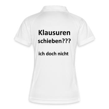 University Saying "Pushing Exams" Gift, Students - Women's Polo breathable - white/navy - Back