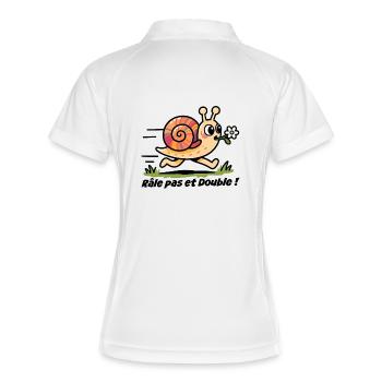 Autocollant voiture, caravane Râle pas et double - Polo respirant Femme - blanc/marine - Dos