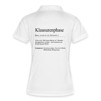 Unispruch "Exam Phase" Gift, Students - Women's Polo breathable - white/navy - Back