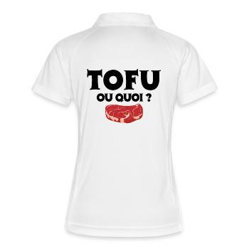 végétarien, végan, tofu - Polo respirant Femme - blanc/marine - Dos