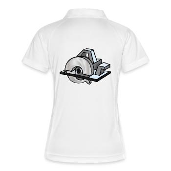 Kreissäge | circular saw - Frauen Polo atmungsaktiv - Weiß/Navy - Hinten