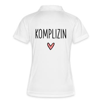 Komplizin Herz Geschenk Freundschaft Liebe - Frauen Polo atmungsaktiv - Weiß/Navy - Hinten