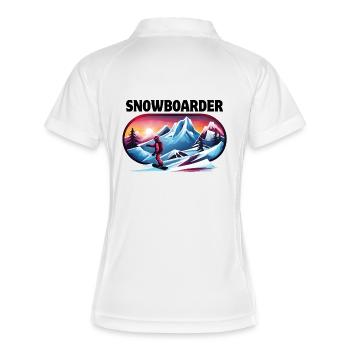 ski, snowboard, station de ski, snowboarder - Polo respirant Femme - blanc/marine - Dos