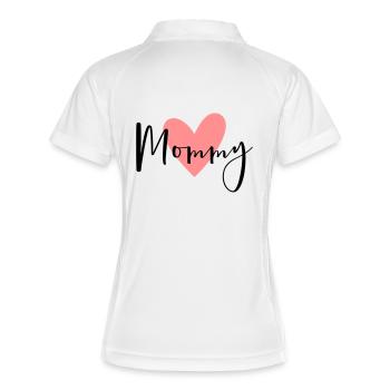 Cadeau d'amour coeur maman - Polo respirant Femme - blanc/marine - Dos