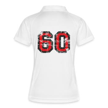 Nombre 60 Soixante 60e Design Anniversaire (FR) - Polo respirant Femme - blanc/marine - Dos