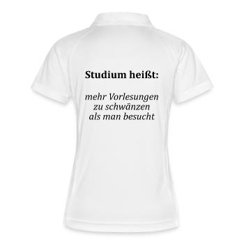 Unispruch "Vorlesungen schwänzen"Student Studenten - Frauen Polo atmungsaktiv - Weiß/Navy - Hinten