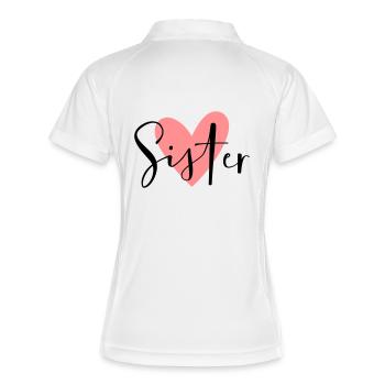 Sister Heart Sister Heart Dear siblings - Women's Polo breathable - white/navy - Back