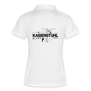 Geometric home style - Frauen Polo atmungsaktiv - Weiß/Navy - Hinten